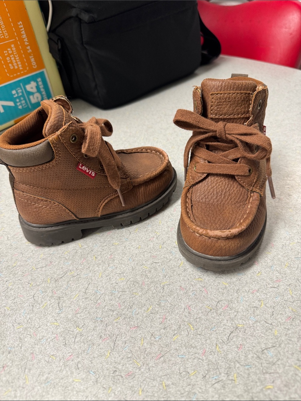 Levi's Brown toddler Moc-Toe Lace-Up Boots